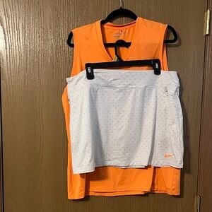 Nike Golf Orange Dri-FIT  sleeveless top and skirt